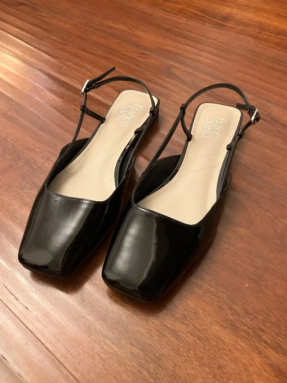 Franco Sarto | Tadella Faux Leather Slingback Flat | Size 10 | Black
